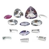 12 Assort Gems Wht Topaz Tanzanite Wht Beryl Ruby