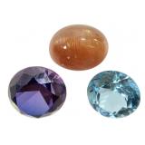 Sunstone Cab 3 CT Kunzite Ppl Spinel 2.2 CT Topaz