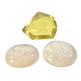 Loose Faceted Lemon Opal & 2 Pinfire Opal Cab 1.19