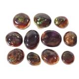 11 Natural Black Fire Opal Gemstone Capochon 3.63g