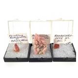 3 Rhodochrosite - Faceted & Xls 1.4 oz Includ Case