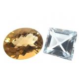 PC Topaz 3.15 CT & OV Cut Citrine 3.25 CT