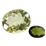YL GR Citrine OV 8.5 CT DK GR Tourmaline Ov 1.5