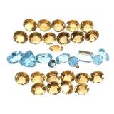 Blue Topaz 7.55 CTTW & 22 Citrine RD Cut 16.1 CTTW