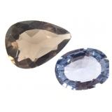 Lav Blue Spinel Ov 1.98 CT Smoky Quartz PR 3.2 CT