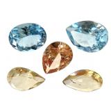 Cubic Zirconia Briolette 2.66 CT 2 Bl & 2 YL Topaz