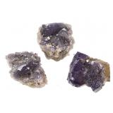3 Purple w YL Fluorite w Mineral Xls 1 Lb TW