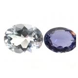 Blue Iolite OV VVS 1.93 CT & Topaz White 4 CT VVS