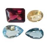Garnet 3.35 CT BL Sapphire 1 CT BL Topaz YL Beryl
