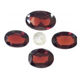 4 Garnets Oval Cut 11.85 CTTW