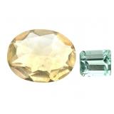 Citrine OV 1.9 CT & EC Emerald 1.25 CT