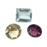 3 Faceted Loose - Aquamarine Apatite Amethyst .51g