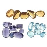 5 Citrine 2.3CT 6 Aquamarine 2.8 CT & 7 Tanzanite