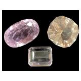 2 Loose Faceted Kunzite & Faceted 6.85 c Morganite