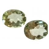 Pair Green Beryl Oval Cut VVS 4.5 CTTW