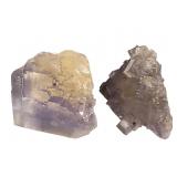 2 Traslucent Zoned Yellow & Purple Fluorite 1.4 oz