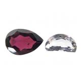 Garnet Pear VVS 2.25 CT & Grey Spinel VS .99 CT