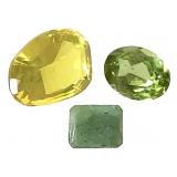 Loose Faceted Lemon Opal Emerald & Peridot .94g