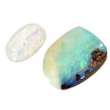 Fire Solid Opal 2.5 CT & Brazil Opal .75 CT
