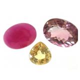 Synth OV Ruby YL Sapphire Bi Color Tourmaline