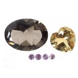 4 FC Rd Pk Sapphire Citrine OV 1.65 CT Sm Topaz 4c