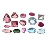 4 Aquamarine 3.6 CT 9 Tourmaline 4.95 CT 2 Ruby .7
