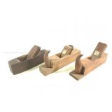 2 Horned Round Bottom Wood Planes & 1 Other
