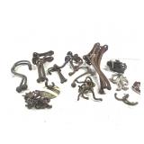 Large Lot of Iron Wall Hooks & Sign Brackets