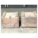 2 Wooden Military Crates Labeled Percussion Fuzes