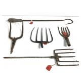 Antque & Vtg Spear / Gig Heads & Fish Gaff Hook