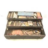 Vtg Metal Toolbox Loaded w/Tools
