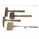 4 Specialty Antique Hammers