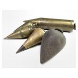 5 Vintage Brass Plumb Bobs