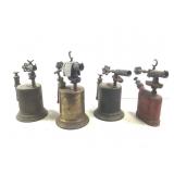4 Antique Gas Blow Torches