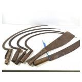 6 Primitive Hay / Farm Knives & Reaping Sickles