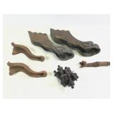 Antique Brass & Iron Claw Feet & Finials