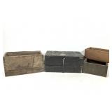Antique Wood Boxes - 4 Total