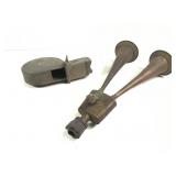 Jericho Horn & Pair Sm Brass Air Horns