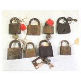 VTG & Antique Brass Padlocks + Others