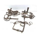 6 Vintage Small Game Coil Spring Traps