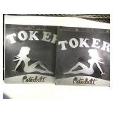 Pair of Peterbilt Semi Mud Flaps w/ Chrome Ladies