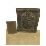 Antique Tin Pressed Fireplace Cover Pie Safe Panel