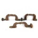 3 Fine Antique Wood Braces - Brown & Flather