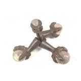 4 Antique Glaas Ball & Iron Claw Feet