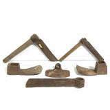 Antique Iron Tools Froe - Adze - Hoe