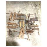 11 Antique Wooden Hand Screw Clamps