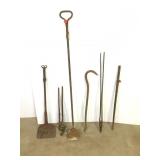7 Ant. Hand Forged Blacksmith Tools & Items
