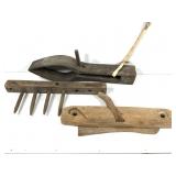 Primitive Wood Cutter Clamp & Hay Spike
