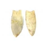 2 Clovis Type Flint Spear Points