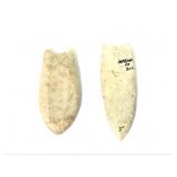 2 Flint Clovis Type Spear Points